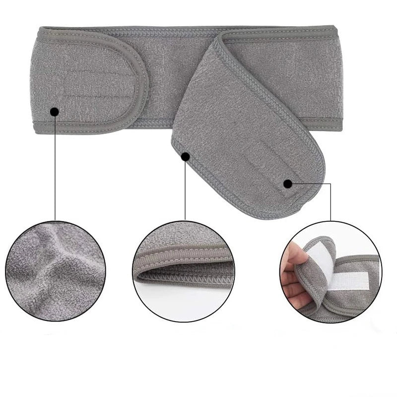 Adjustable Spa Headband — Velcro Closure for Face Wash & Makeup